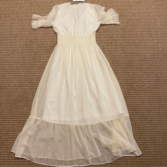 Notes Du Nord Kennedy Maxi Dress Yellow White Stripe 36 Small NWT - Picture 11 of 12